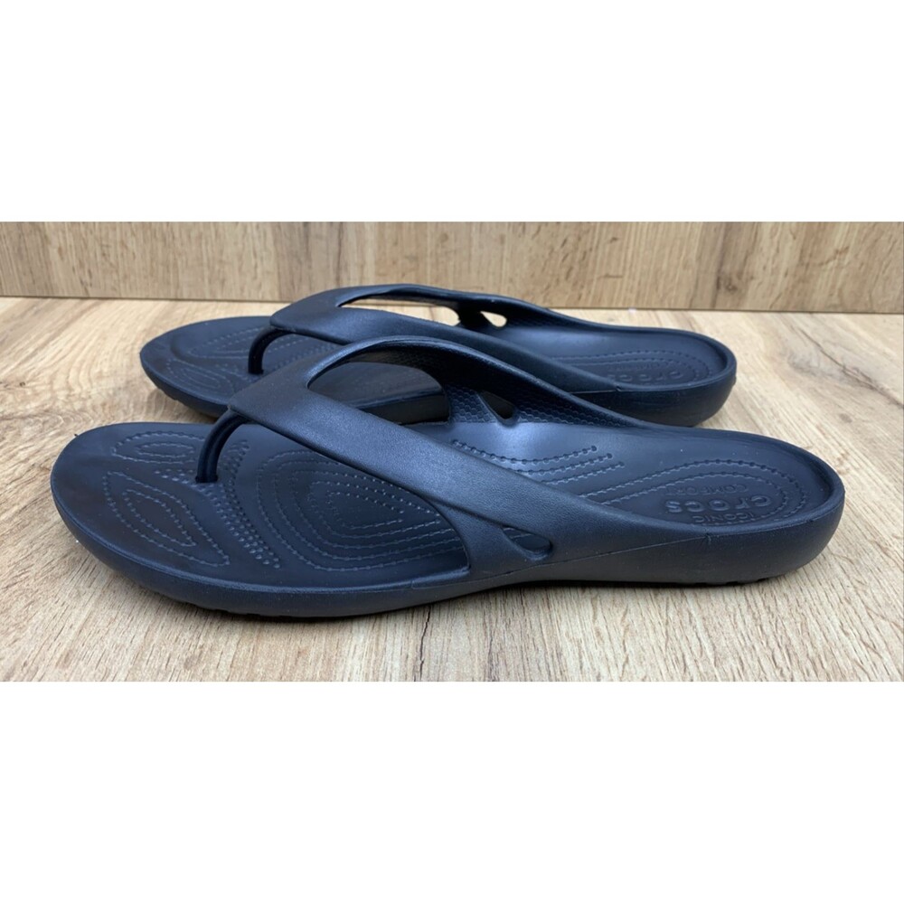 Crocs Women's Kadee II Flip Flop Sandal Thong Toe Black Size 10 - Picture 3 of 13